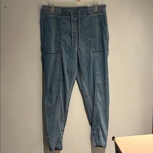 Women's Blue Jogger Jeans with Drawstring Waist